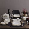 Porcelánová jídelní souprava 85 ks SQUARE bílá zlatá
