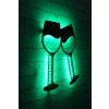Nástěnná dekorace WINE GLASSES s LED osvětlením zelená
