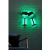 Nástěnná dekorace WINE GLASSES s LED osvětlením zelená