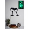 Nástěnná dekorace WINE GLASSES s LED osvětlením zelená