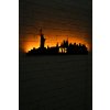 Nástěnná dekorace NYC SKYLINE s LED osvětlením žlutá