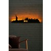 Nástěnná dekorace NYC SKYLINE s LED osvětlením žlutá