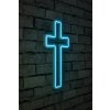 Nástěnná dekorace s LED osvětlením CROSS SIGN modrá