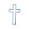 Nástěnná dekorace s LED osvětlením CROSS SIGN modrá