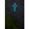 Nástěnná dekorace s LED osvětlením CROSS SIGN modrá