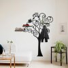 Kovová nástěnná dekorace STROM černá