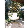Zahradní závěsné houpací křeslo DAMLA zlaté, krémové