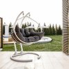 Zahradní závěsné houpací křeslo HANEDAN antracit, bílé