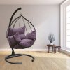 Zahradní závěsné houpací křeslo MAVERA fialové, černé