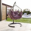 Zahradní závěsné houpací křeslo MAVERA fialové, černé