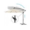 zahradní slunečník 3 m s LED osvětlením béžový 5