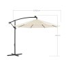 zahradní slunečník 3 m s LED osvětlením béžový 6