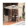 zahradní slunečník 3 m s LED osvětlením béžový 2