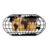 Nástěnná dekorace WORLD MAP dřevo kov černá