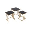 Set konferenčních stolků ZEN zlatý černý
