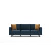 Pohovka trojmístná KALE VELVET modrá