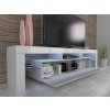 Televizní stolek RTV 190 cm bílý mat, bílý lesk