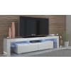 Televizní stolek RTV 190 cm bílý mat, bílý lesk