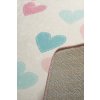 Dětský koberec(100 x 160 cm) HEARTS bílý 