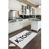 Koberec WOOKECE167 bílý s nápisem – Kitchen