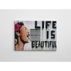 Obraz na plátně (70 x 100) Banksy Street Art – Life is Beautiful