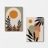 Set obrazů na plátně 2 ks ( 50 x 70 cm) Slunce a listy