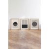 Dekorativní obraz MDF 3 ks HUHU212 Moderní abstraktní minimalismus, Boho – černé tvary a linky na béžovém pozadí