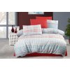 Povlečení na dvoulůžko EMMA bílé s červenými a modrými pruhy