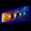 Obraz na plátně s LED podsvícením slunce, venuše, země, mars, jupiter, saturn uran, neptun, sluneční soustava, dekorativí obraz, barevný vesmír