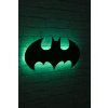 Nástěnná dekorace s LED podsvícením logo batman černá deska s zeleným podsvícením na zeď, na stěnu