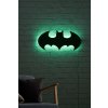 Nástěnná dekorace s LED podsvícením logo batman černá deska s zeleným podsvícením na zeď, na stěnu