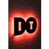 Nástěnná dekorace s LED podsvícením do it černá deska na zeď na stěnu dekorace s červeným podsvícením led