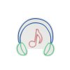 Nástěnná LED dekorace MUSIC SOUND HEADPHONES 
