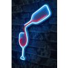 Nástěnná LED dekorace WINE modrá a červená