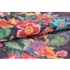 Koberec (75 x 150) SOUL CHENILLE - BLACK AL 322 s květinami, černý