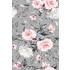 Koberec (80 x 150) HMNT168 šedý s květinami