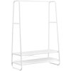 Kovový stojan na oděvy dvě police bílý