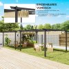 Hliníková pergola s nastavitelnou látkovou střechou 390 x 390 cm béžová