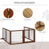 Zábrana pro psy šestidílná dřevěná skládací 70-432 x 70 cm hnědá
