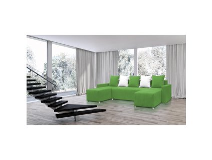 Rozkládací rohová sedací souprava FILIP 4 (Barevná varianta Zelená)