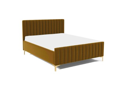 Postel RUBY 25 STANDARD 140x200 cm - zlaté nohy (Barevná varianta Žlutá)