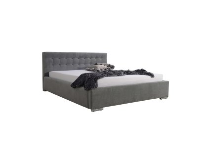 Postel PIPER 01 STANDARD 140x200 cm - stříbrné nohy (Barevná varianta Šedá)