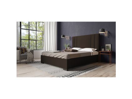 Postel BRAYDEN 09 STANDARD 120x200 cm - černé nohy (Barevná varianta Hnědá)