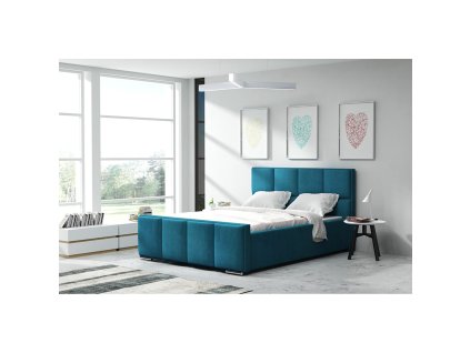 Postel OLIVIA 13 STANDARD 140x200 cm - stříbrné nohy (Barevná varianta Modrá)