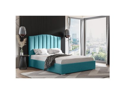 Postel HOLDEN 21 STANDARD 140x200 cm - stříbrné nohy (Barevná varianta Tyrkysová)