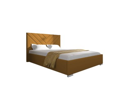 Postel ISAIAH 22 STANDARD 160x200 cm - stříbrné nohy (Barevná varianta Tmavě žlutá)