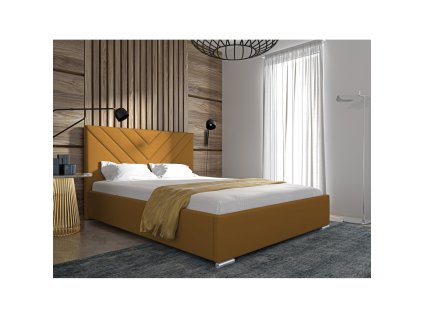 Postel ISAIAH 22 STANDARD 180x200 cm - stříbrné nohy (Barevná varianta Tmavě žlutá)