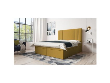 Postel 61 GAZA 200x200 cm s úložným prostorem (Barevná varianta Žlutá)