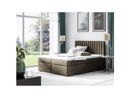 Postel 69 BISSAU 200x200 cm s úložným prostorem (Barevná varianta Hnědá)