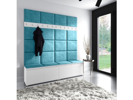 Předsíňová stěna AMI 4 (Barevná varianta Azurová;Bílá)